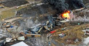 East Palestine, Ohio is undergoing an ecological disaster bc authorities blew up the train derailment cars carrying hazardous chemicals and press are being arrested for trying to tell the story.