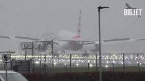 Terrifying Moments: Plane Struggles to Land at London's Heathrow During Fierce Storm