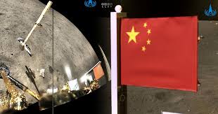 Craft unfurls China’s flag on the far side of the moon and lifts off with lunar rocks to bring home