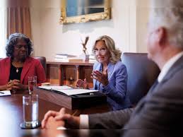 Jill Biden Takes Over Joe Biden’s Cabinet Meeting, Sits at the Head of the Table