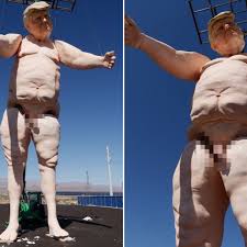 Mystery After 6,000-Pound Nude Trump Statue Vanishes from Vegas Road Days After Being Erected